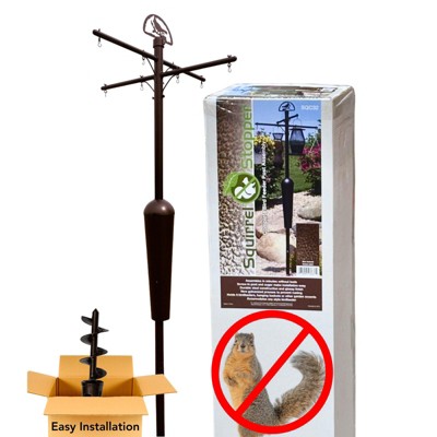 Squirrel Stopper Deluxe Squirrel Proof Bird Feeder Pole System with Baffle