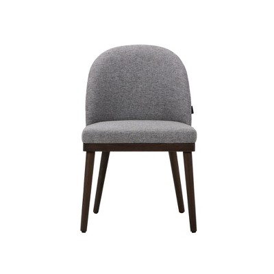 Set of 2 Large Upholstered Dining Chairs with High Back and Wood Legs, Deep Seat Fabric Kitchen Side Chairs for Dining Room
