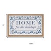 HomeRoots 10" X 19" Blue And White Home For The Holidays Wood Framed Art - 3 of 4
