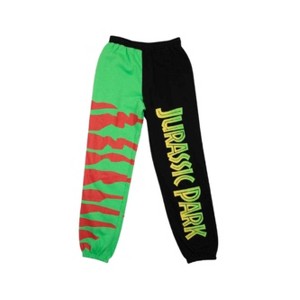 Jurassic Park Logo & Dino Stripes Adult Split Sweatpants - 1 of 3