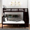 Whisen Twin-Over-Full Bunk Bed & Bed Frame with Stairway, Storage and Guard Rail - 3 of 4