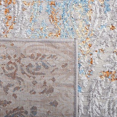 Gray Abstract Stain-Resistant Synthetic Area Rug 65" x 5"