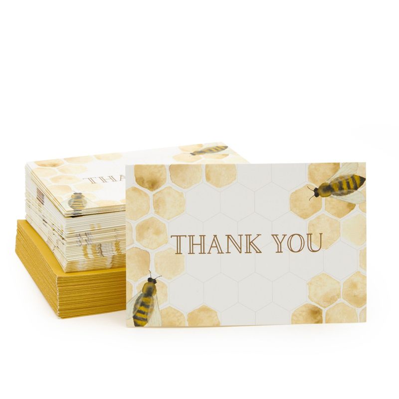 Pipilo Press 48 Pack Bulk Bumble Bee Thank you Cards with Envelopes for Baby Showers, Birthdays, 6 Designs, 4 x 6 In, 5 of 7