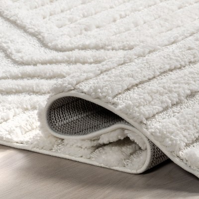 Ivory Rectangular Shag Rug with Tassels, 4' x 6'