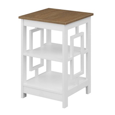 Town Square End Table with Shelves Driftwood/White - Breighton Home