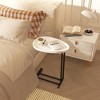 GlasFlength End Tables, Modern Accent End Table Coffee Table with Metal Leg for Living Room, Bedroom and Office, White, 17.72"*11.81"*23.62" - 4 of 4