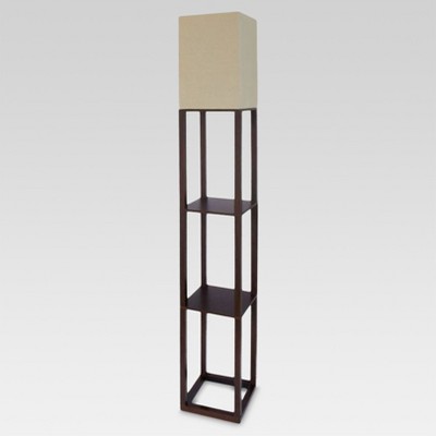 floor lamp with shelves