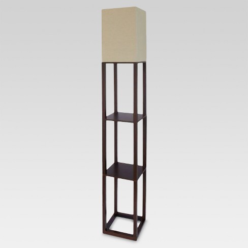 Shelf Floor Lamp Brown Includes Led, Floor Lamp With Shelves