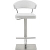 Whiteline Modern Living Maureen Barstool White adjustable height and square stainless steel base. - 3 of 3