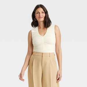 Women's Mesh Ruched Tank Top - A New Day™ - 1 of 4