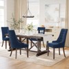 Set of 2 Wingback Upholstered Dining Chairs with Tufted Back and Wood Legs, Fabric Side Chairs for Kitchen or Living Room - 2 of 4