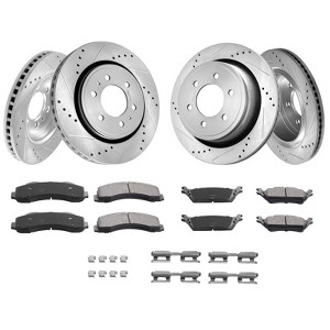 VEVOR Front and Rear Brake Kit Compatible with 2012-2020 Ford F-150（MPB Only), Drilled and Slotted Brake Rotors Ceramic Brake Pads Replacement - 1 of 4