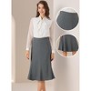 Allegra K Women's Side Zipper High Waist Elegant Flared A Line Midi Skirts - 2 of 4
