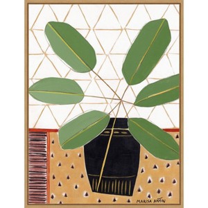 Amanti Art 18" x 24" Tablecloth 4 by Marisa Anon Framed Canvas Wall Art Gold: Modern Lithograph, Sawtooth Back Mount - 1 of 4