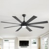 Airsurfer 65/72-In Matte Black Ceiling Fan with Color-Changing LED Light, Black & Deep Walnut 8 Blades, Remote Included, Modern Silent DC Motor Design - 4 of 4