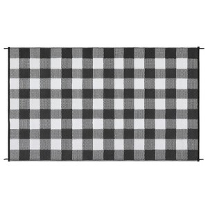 Outdoor Plastic Straw Rug Waterproof Patio Rug Double-Sided Camping Mat with Storage Bag, Checkerboard Pattern, Balcony Outdoor Mat - 1 of 4