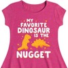 Girls' - Instant Message - My Favorite Dinosaur is the Nugget Fit & Flair Cap Sleeve Graphic Dress - 2 of 4