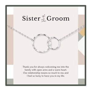 HOPE LOVE SHINE Sister of the Groom gift – 2 Ring Necklace Wedding Day Jewelry from Bride - 1 of 4