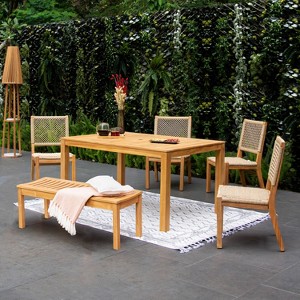 Cambridge Casual 6pc Paxton Teak Wood Outdoor Patio Dining Set Brown - 1 of 4