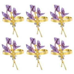 Unique Bargains Decorative Wear Resistance Napkin Rings for Decoration Adornment Wedding 6 Pcs - 1 of 4