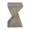 Sapphtopaz Outdoor End Table Modern Twisted Hourglass Design Outdoor Side Table, Concrete Patio Table Small Table for Backyard, Balcony, Porch - 2 of 4