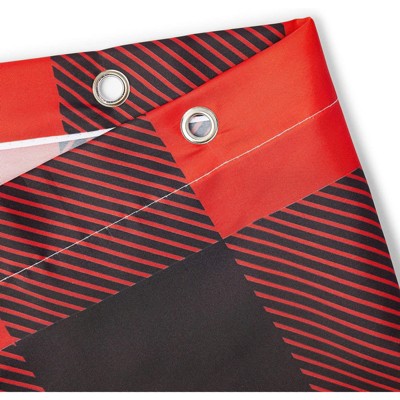 Farmlyn Creek Red Buffalo Plaid Merry Christmas Tree Bath Shower Curtain Set Polyester with 12 Hooks for Bathroom Decor 70"x71"