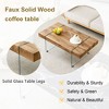 NicBex Modern Marble-Patterned Coffee Table with Tempered Glass Legs,Rectangular Tea Table,Center Table for Living Room - 4 of 4