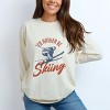I'd Rather Be Skiing - Women's Garment Dyed Long Sleeve Graphic T-Shirt - 3 of 4
