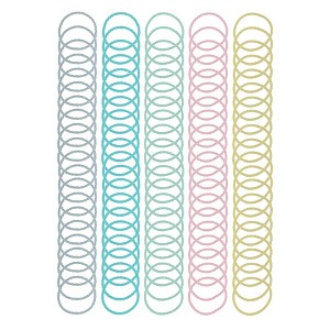 Unique Bargains Women's Spiral Pattern Hair Ropes Green Yellow Blue Purple 100 Pcs - 1 of 3