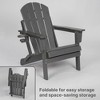 Rbied Folding Adirondack Chair with Cup Holder, Composite Adirondack Chair with Wood Texture - 2 of 4