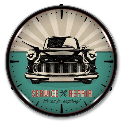 Collectable Sign & Clock | We Can Fix Anything LED Wall Clock Retro/Vintage, Lighted