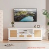 Rattan TV Stand for TVs up to 70 inches, Modern Media Console Table w/ 2 Cabinets and 2 Drawers, Adjustable Shelves, Sturdy Particle Board and Legs - 3 of 4