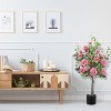 Set of 2 Artificial Rose Trees with Green Leaves, Suitable for Living Room, Office, Home, and Outdoor/Indoor Decoration, 4FT - 4 of 4