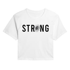 Women's Instant Message Strong Sunflower Cropped Graphic T-Shirt