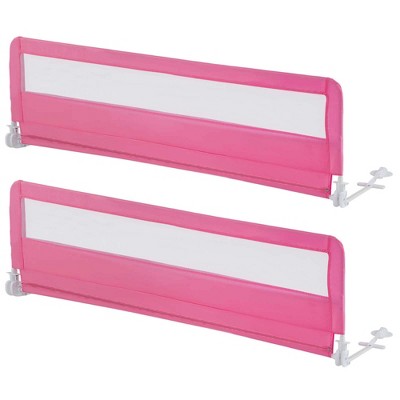 Image of Babyjoy 2 PCS 71" Bed Rail Guard for Toddlers with Removable & Washable Cover & Safety Strap Pink