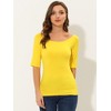 INSPIRE CHIC Women's Half Sleeves Scoop Neck Fitted Layering Soft T-Shirt - 2 of 4