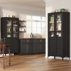 Tall Kitchen Pantry Cabinet, Food Storage Cabinet with 2 Glass Doors, 5 Tier Adjustable Shelves for Kitchen, Dining Room, Bathroom - 4 of 4