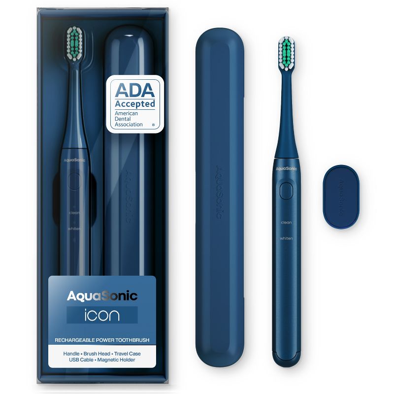Aquasonic Icon ADA-Accepted Rechargeable Toothbrush | Magnetic Holder & Slim Travel Case | 2 Brushing Modes & Smart Timers | Modern & Convenient, 1 of 4