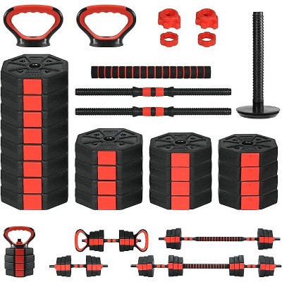 Adjustable Dumbbells Set, 66/88lbs 4 in1 Free Weight Dumbbell Set of 2 Used as Barbell,Kettlebells,Fitness Exercises for Home Gym