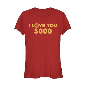 Juniors Womens Marvel I Love You 3000 Arc Reactor T-Shirt - 1 of 3