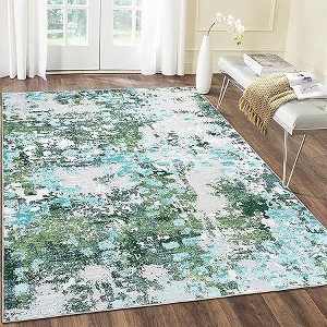 Abstract Rug, Non Slip Washable Area Rug  Low Pile Non-Shedding Throw Carpet for Bedroom, Living Room, Laundry Room - 1 of 4