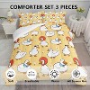 Acoinel 3 Pcs Cartoon Duck Lightwight Ultra Soft Comforter Set with 2 Pillowcases, TWIN, Yellow - 2 of 4