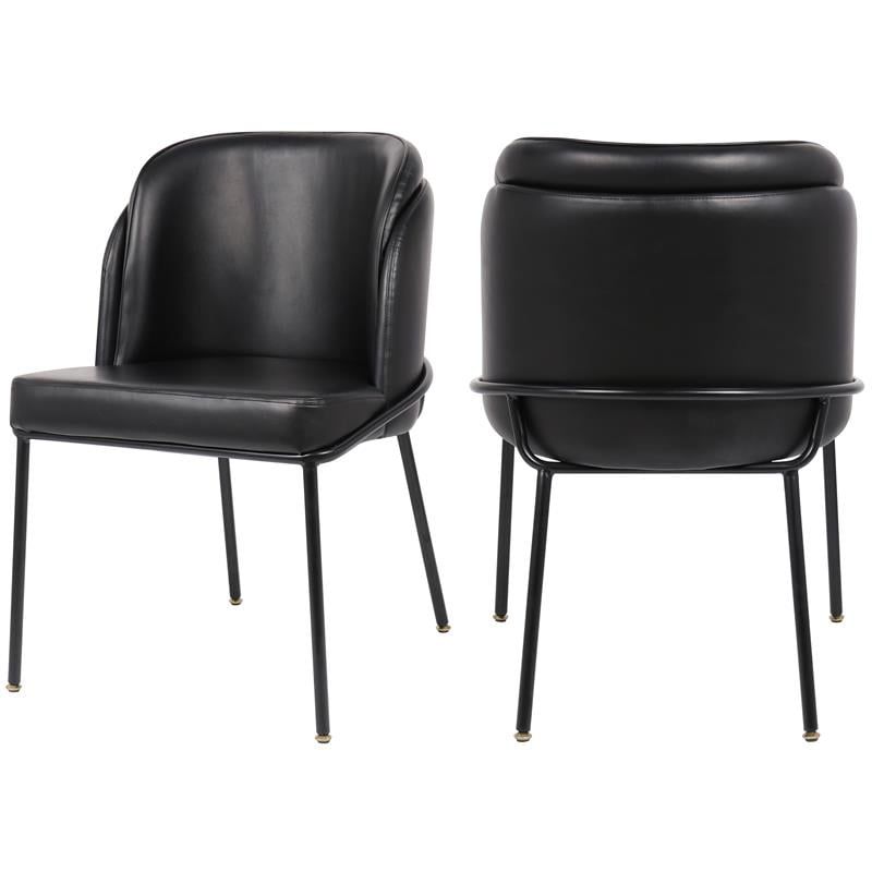 Meridian Furniture Jagger Black Vegan Leather Dining Chair (Set of 2), 1 of 10