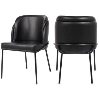 Meridian Furniture Jagger Black Vegan Leather Dining Chair (Set of 2)