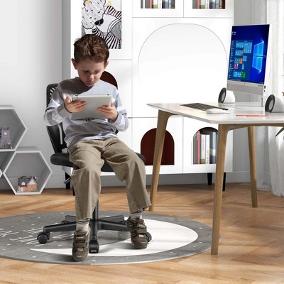 Adjustable Black Mesh Ergonomic Kids Desk Chair with Casters