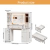PAKASEPT Makeup Vanity Desk, Dressing Table with Lights & Power Outlet, 2 RGB Glass Cabinet, 2 Wood Cabinet and 3 Drawers - 2 of 4