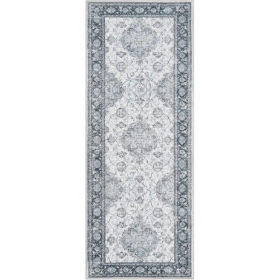 Vintage Floral Area Rugs — Machine Washable, Non-Slip Low Pile Carpet for Living Room & Bedroom