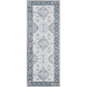 Vintage Floral Area Rugs — Machine Washable, Non-Slip Low Pile Carpet for Living Room & Bedroom - 1 of 1