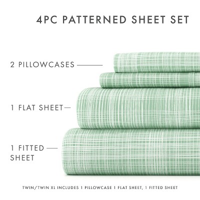 Twin Green Microfiber Forest Print Bedding Set