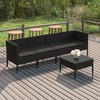 vidaXL 5 Piece Patio Lounge Set, Poly Rattan Garden Furniture in Black with Cushions, Weather-Resistant, and Easy to Clean - 2 of 4